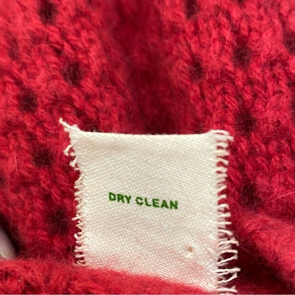Anthropologie Sparrow Red Wool Blend Angora Crochet Knit Cardigan Sweater Size S - Picture 13 of 13